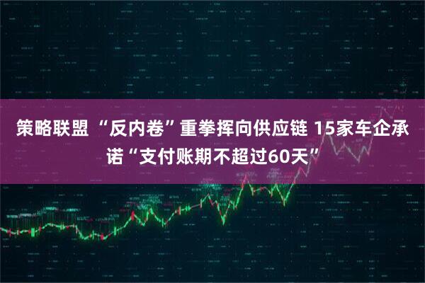 策略联盟 “反内卷”重拳挥向供应链 15家车企承诺“支付账期不超过60天”