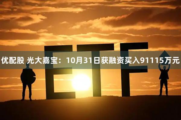 优配股 光大嘉宝：10月31日获融资买入91115万元